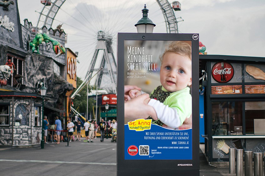 Das Sujet von St. Anna Kinderspital am Stele im Prater Wien