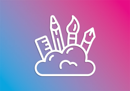Grafik Icon Wolke Lineal Bleistift Pinsel