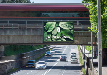 Grüner werben mit DOOH